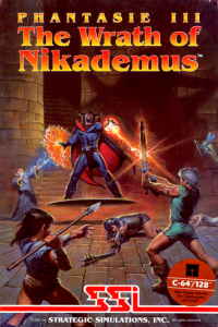 Phantasie III Wrath of Nikademus Commodore 64 US box art